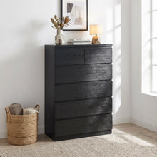 Load image into Gallery viewer, 23807-tongass-wooden-6-drawers-tallboy-black-2608131