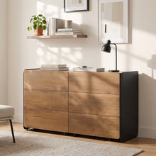 Load image into Gallery viewer, lt10352-dorian-6-drawers-lowboy-walnut-black-2608131