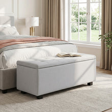 Load image into Gallery viewer, lt10657-alexander-linen-storage-ottoman-bench-light-grey-2608132