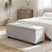 Load image into Gallery viewer, lt10657-alexander-linen-storage-ottoman-bench-light-grey-2608131