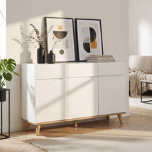 Load image into Gallery viewer, Hudson 1.35m Sideboard Buffet Table - White