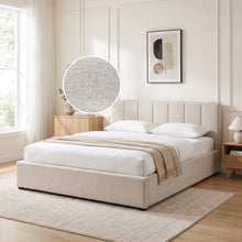Load image into Gallery viewer, Penelope Queen Gas Lift Bed Frame - Linen Beige