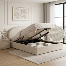 Load image into Gallery viewer, lt11096-nestly-linen-queen-gas-lift-bed-frame-light-grey-2608141