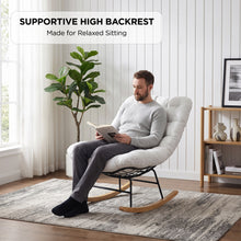 Load image into Gallery viewer, Naro Linen Rocking ArmChair - Beige