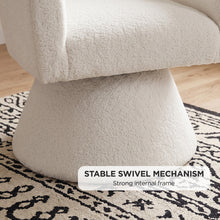Load image into Gallery viewer, lt11099-hug-boucle-swivel-armchair-white-2608145