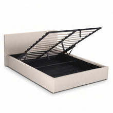 Load image into Gallery viewer, Lifteo Boucle Double Gas Lift Bed Frame - Beige