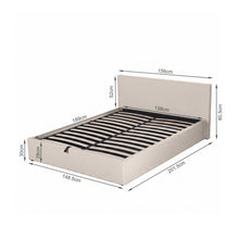 Load image into Gallery viewer, Lifteo Boucle Double Gas Lift Bed Frame - Beige