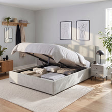Load image into Gallery viewer, Elevon Double Gas Lift Bed Frame - Linen Grey