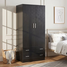 Load image into Gallery viewer, Bram 2 Door Wardrobe with 2 Drawers - Black
