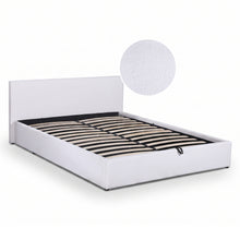 Load image into Gallery viewer, Lifteo Teddy Boucle Queen Gas Lift Bed Frame - White