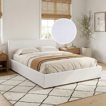 Load image into Gallery viewer, Lifteo Teddy Boucle Queen Gas Lift Bed Frame - White