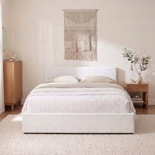 Load image into Gallery viewer, Lifteo Teddy Boucle Queen Gas Lift Bed Frame - White