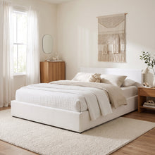 Load image into Gallery viewer, Lifteo Teddy Boucle Queen Gas Lift Bed Frame - White