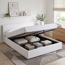 Load image into Gallery viewer, Lifteo Teddy Boucle Queen Gas Lift Bed Frame - White