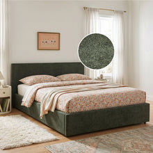 Load image into Gallery viewer, Lifteo Teddy Boucle Queen Gas Lift Bed Frame - Dark Green