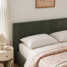 Load image into Gallery viewer, Lifteo Teddy Boucle Queen Gas Lift Bed Frame - Dark Green