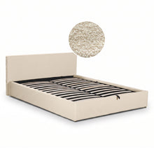Load image into Gallery viewer, Lifteo Boucle Queen Gas Lift Bed Frame - Light Beige