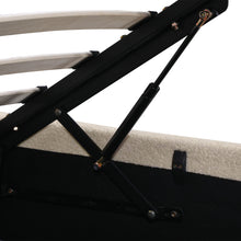 Load image into Gallery viewer, Lifteo Boucle Queen Gas Lift Bed Frame - Light Beige