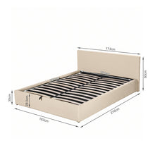 Load image into Gallery viewer, Lifteo Boucle Queen Gas Lift Bed Frame - Light Beige