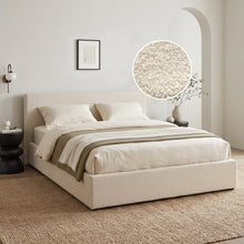 Load image into Gallery viewer, Lifteo Boucle Queen Gas Lift Bed Frame - Light Beige