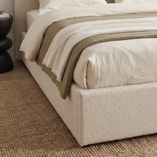 Load image into Gallery viewer, Lifteo Boucle Queen Gas Lift Bed Frame - Light Beige