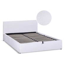 Load image into Gallery viewer, Lifteo Teddy Boucle Double Gas Lift Bed Frame - White