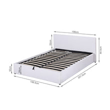 Load image into Gallery viewer, Lifteo Teddy Boucle Double Gas Lift Bed Frame - White