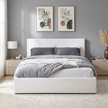 Load image into Gallery viewer, Lifteo Teddy Boucle Double Gas Lift Bed Frame - White