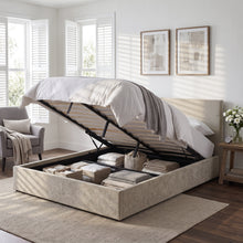 Load image into Gallery viewer, Lifteo Linen Queen Gas Lift Bed Frame - Light Beige