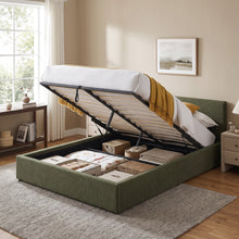 Load image into Gallery viewer, Lifteo Boucle Queen Gas Lift Bed Frame - Dark Green