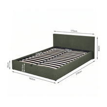 Load image into Gallery viewer, Lifteo Boucle Queen Gas Lift Bed Frame - Dark Green