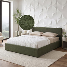Load image into Gallery viewer, Lifteo Boucle Queen Gas Lift Bed Frame - Dark Green
