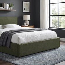 Load image into Gallery viewer, Lifteo Boucle Queen Gas Lift Bed Frame - Dark Green