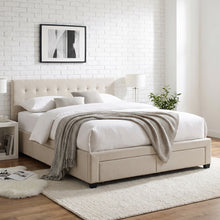 Load image into Gallery viewer, Eleanor Queen Bed Frame with 4 Drawers - Beige