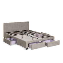 Load image into Gallery viewer, Eleanor Queen Bed Frame with 4 Drawers - Light Taupe
