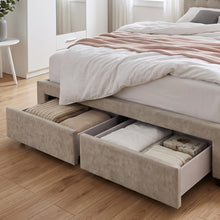 Load image into Gallery viewer, Eleanor Queen Bed Frame with 4 Drawers - Light Taupe