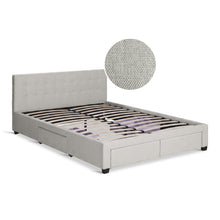 Load image into Gallery viewer, Eleanor Queen Bed Frame with 4 Drawers - Light Beige
