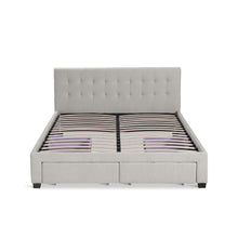 Load image into Gallery viewer, Eleanor Queen Bed Frame with 4 Drawers - Light Beige