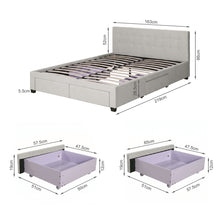 Load image into Gallery viewer, Eleanor Queen Bed Frame with 4 Drawers - Light Beige