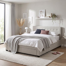 Load image into Gallery viewer, Eleanor Queen Bed Frame with 4 Drawers - Light Beige