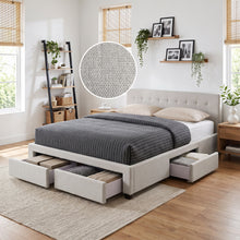 Load image into Gallery viewer, Eleanor Queen Bed Frame with 4 Drawers - Light Beige