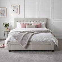 Load image into Gallery viewer, Eleanor Queen Bed Frame with 4 Drawers - Light Beige