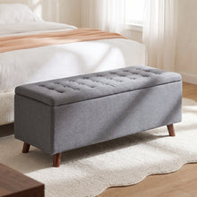 Load image into Gallery viewer, lt10660-levi-linen-storage-ottoman-bench-dark-grey-2609022