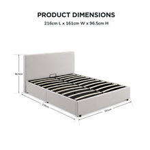 Load image into Gallery viewer, 24453-hauora-queen-gas-lift-bed-frame-beige-2609043