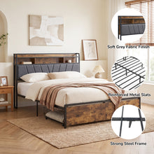 Load image into Gallery viewer, 24457-rito-queen-metal-bed-frame-grey-2609046