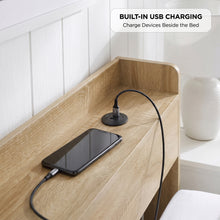 Load image into Gallery viewer, Elda King Single Bed Frame with USB Port &amp; Drawers - Natural