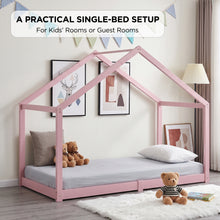 Load image into Gallery viewer, Homi Single Wooden Bed Frame - Pink