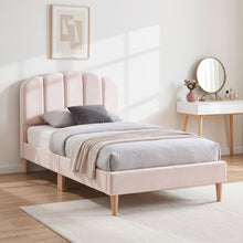 Load image into Gallery viewer, Daisy Velvet Single Bed Frame - Champagne Pink