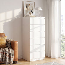 Load image into Gallery viewer, Tongass Wooden Slim Tallboy 6 Drawers - White