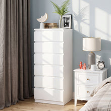 Load image into Gallery viewer, Tongass Wooden Slim Tallboy 6 Drawers - White